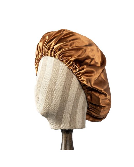 Soft Strokes Silk Brown Pure Mulberry Silk Camel Hair Bonnet