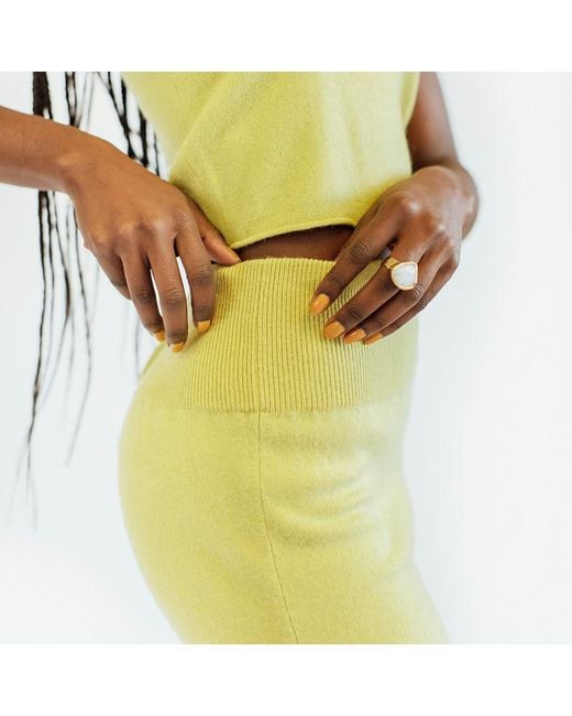 Zenzee Yellow Cashmere Mini Skirt
