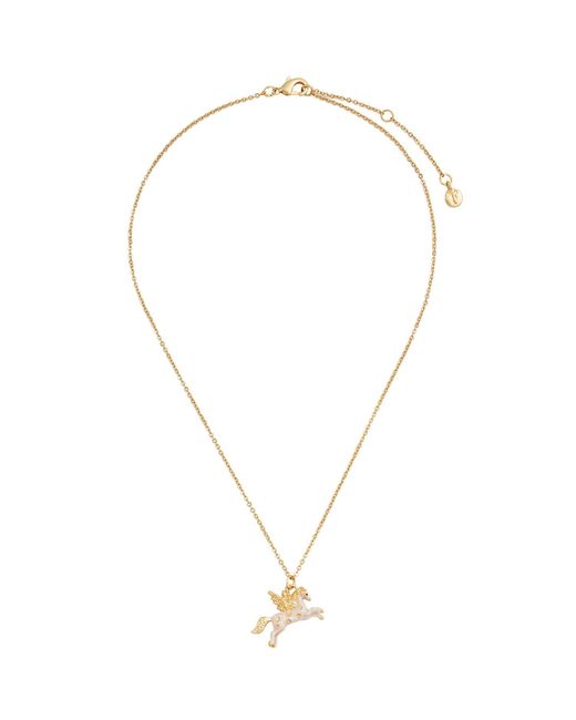 Fable England Metallic Pegasus Necklace & Huggie Earrings Set