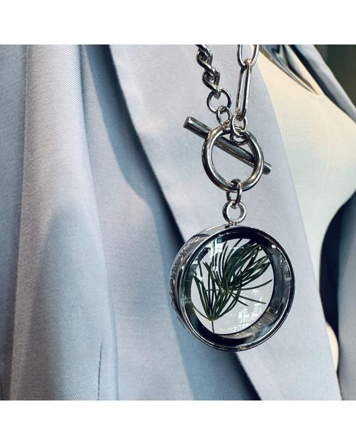 My Little Nature Metallic Handcrafted Pine Needles Charm Necklace