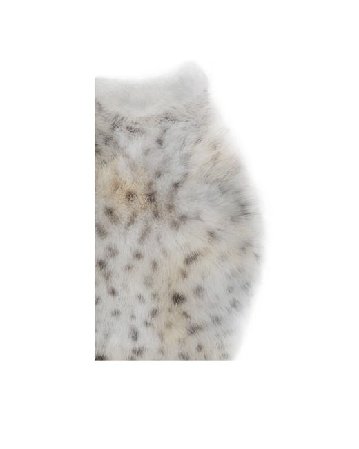 Miss Circle New York Gray Neutrals Sasha Tan Cheetah Backless Contoured Fur Halter Top