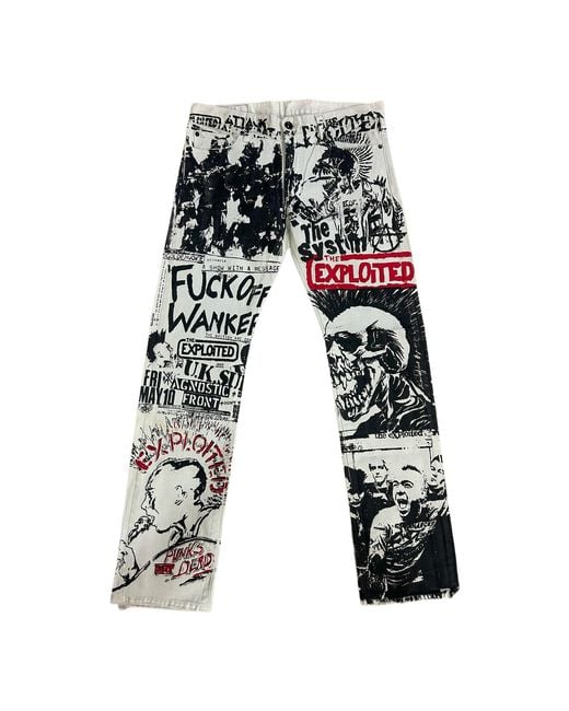 Zasta Studio Multicolor Frayed Fusion Printed Denim Jeans C