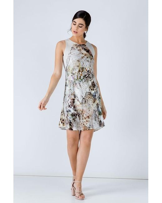 Conquista Natural Abstract Animal Print Dress