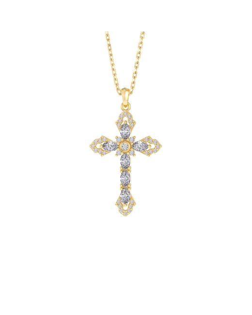 Vanimy Metallic Helena Cross Pendant Necklace