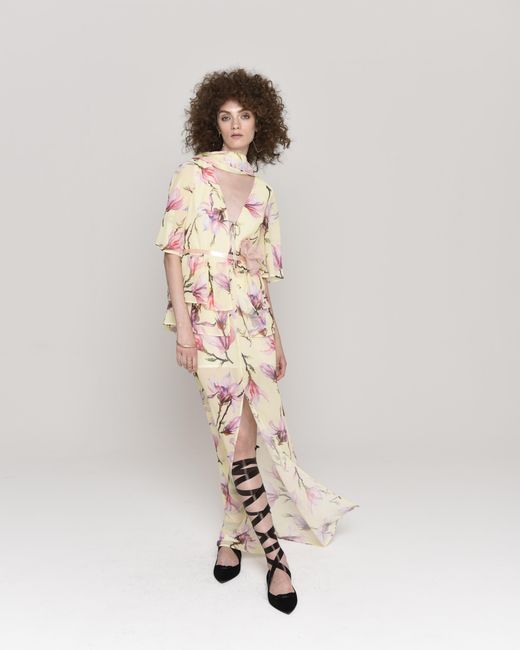 NEVA Metallic Ofelia Elegant Floral Maxi Dress