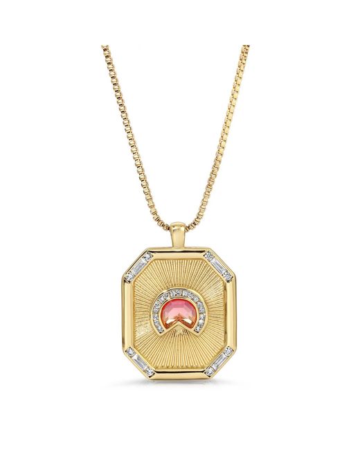 Glamrocks Jewelry Multicolor Daybreak Medallion Necklace- Sun