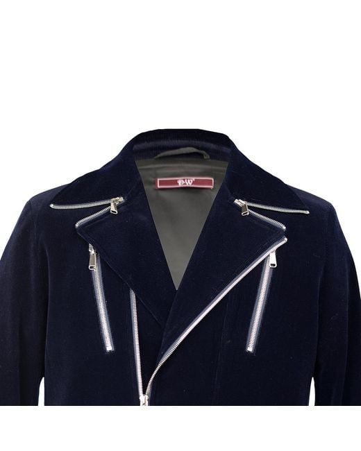 DAVID WEJ Blue Washington Corduroy Biker Set for men