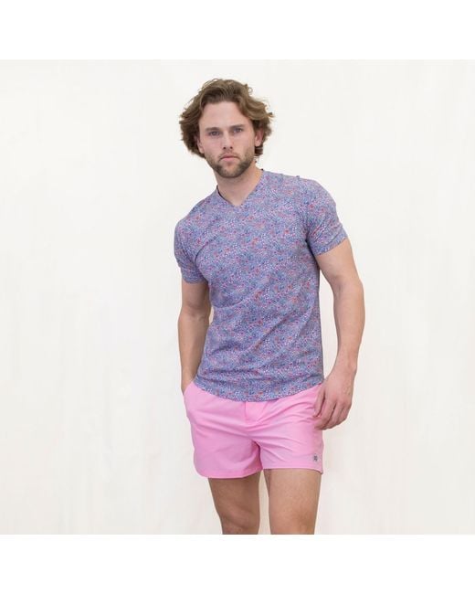 Lords of Harlech Purple Maze Flower Field V-Neck Tee for men