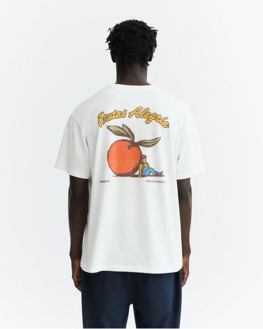 Thinking Mu White Frutas Aaron T-Shirt for men