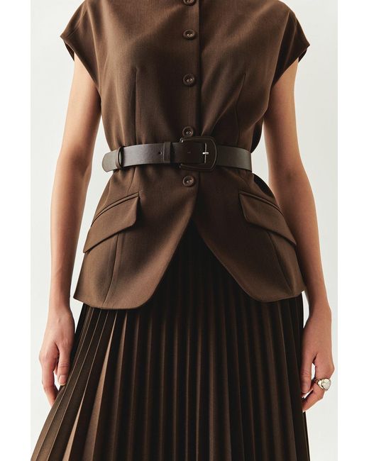 Exquise Brown Jolie Midi Dress