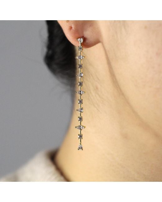 VicStoneNYC Fine Jewelry Metallic Long Dangle Earrings For