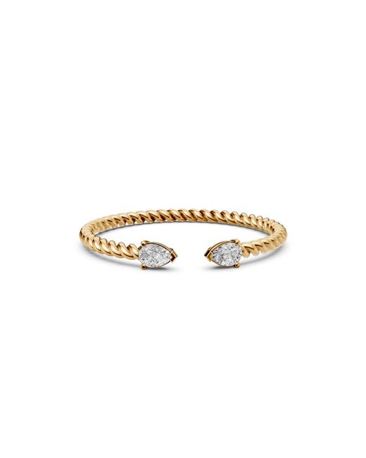 Aya Fine Jewelry Metallic Minimalist Pear Lab Grown Diamond Open Promise Ring