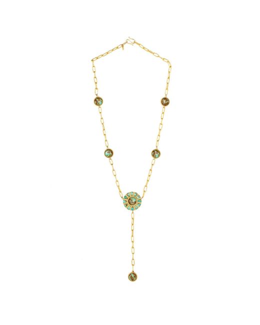 Christina Greene Metallic Long Lasso Necklace