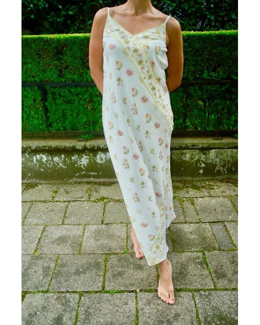 Em & Shi White Chamomile Slip Dress