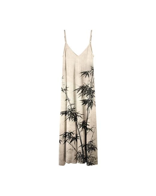 Aloha From Deer Metallic Neutrals Bamboo Maxi Dress