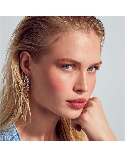 Sif Jakobs Jewellery White Earrings Goccia Cerchi Pianura