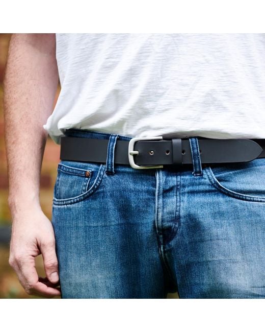 VIDA VIDA Black Handmade Leather Belt for men