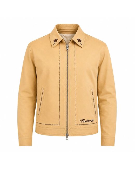Nooltrends Natural Neutrals Latte Palmeraie Embroidered Jacket for men