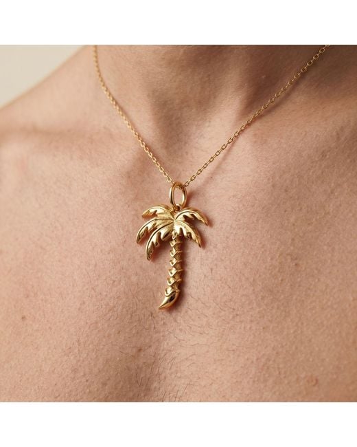 Jaredjamin Metallic Palm Necklace Pendant Charm