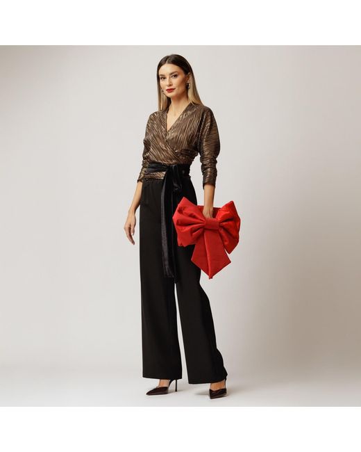 concept A trois Black Pleated Top, Side-By-Side With Velvet Cord