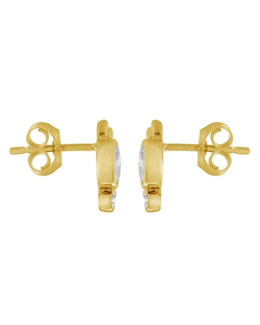 Artisan Metallic 14K Oval Diamond Cluster Stud Earrings