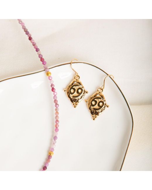 Seven Saints Metallic Cancer Vintage-Style Dangle Earrings, Plated