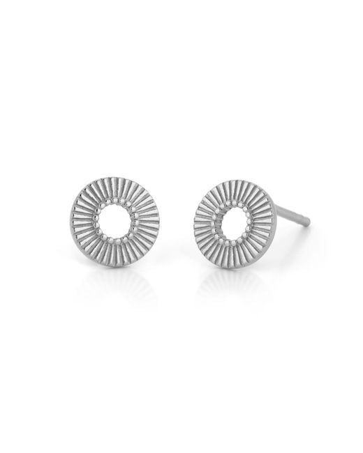 Nellou Jewellery Metallic Solar Circle Earrings Sterling