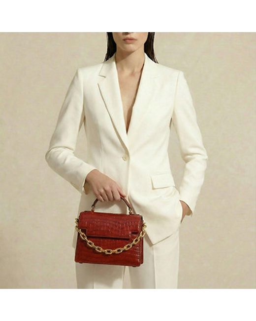 Sibylla Delphica Red Top Handle Leather Bag