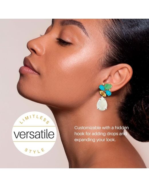 Bounkit Blue Honolulu Studs Clip On