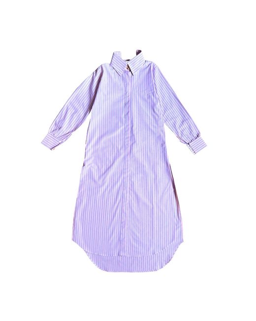 L2R THE LABEL Purple Open-Back Shirt Dress