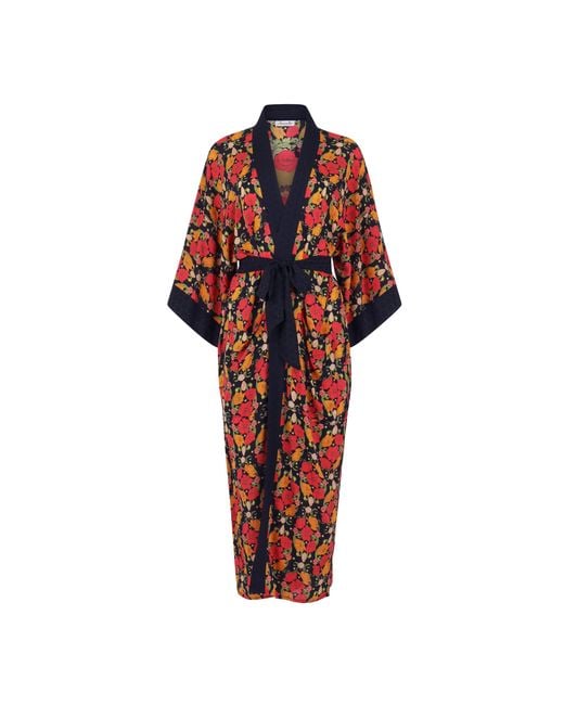 Henelle Red Night Bloom Kimono