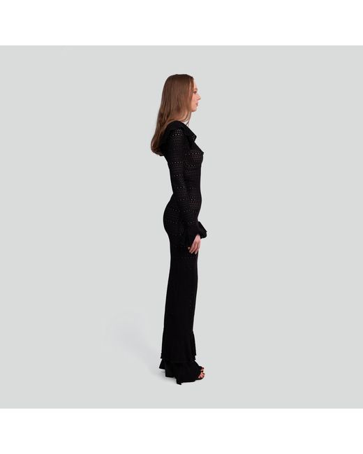 Maui X Lolita Black Madonna Lace Knit Ruffled Dress