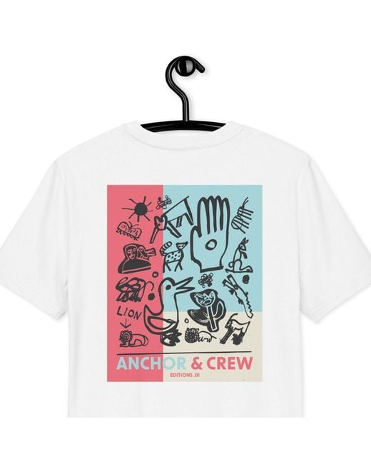 Anchor and Crew White One Moon Safari Editions Organic Cotton T-Shirt for men