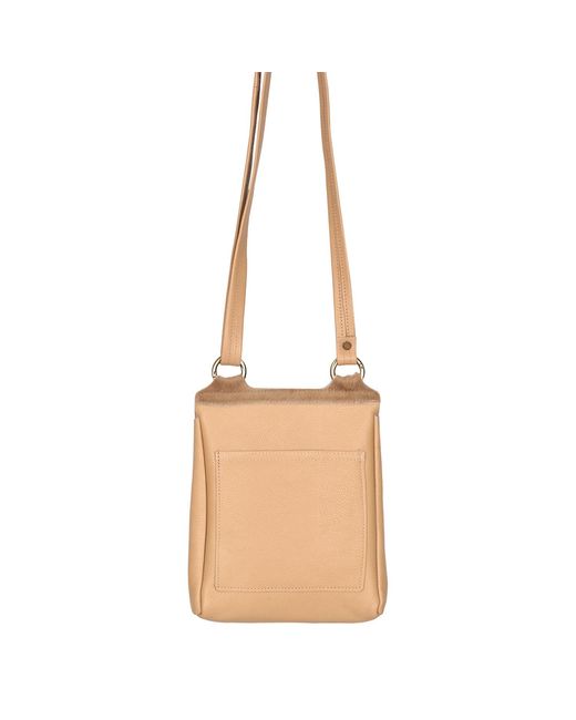 Owen Barry Metallic Neutrals Cowhide Crossbody Bag Cappa Tan Biscotti Flora