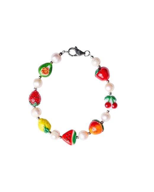 WHYAT Red Fruity Charms Bracelet