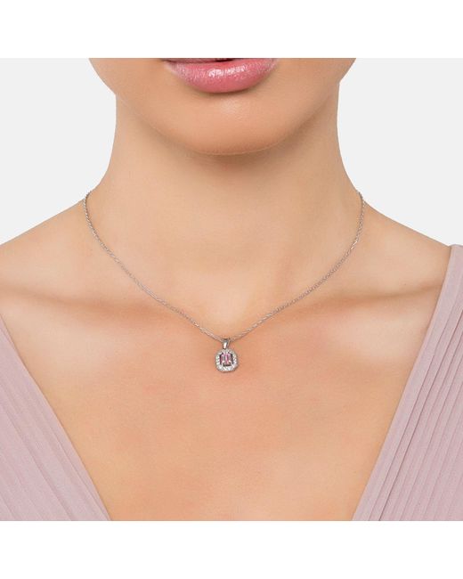 Latelita London Pink Whistledown Gemstone Pendant Necklace Morganite
