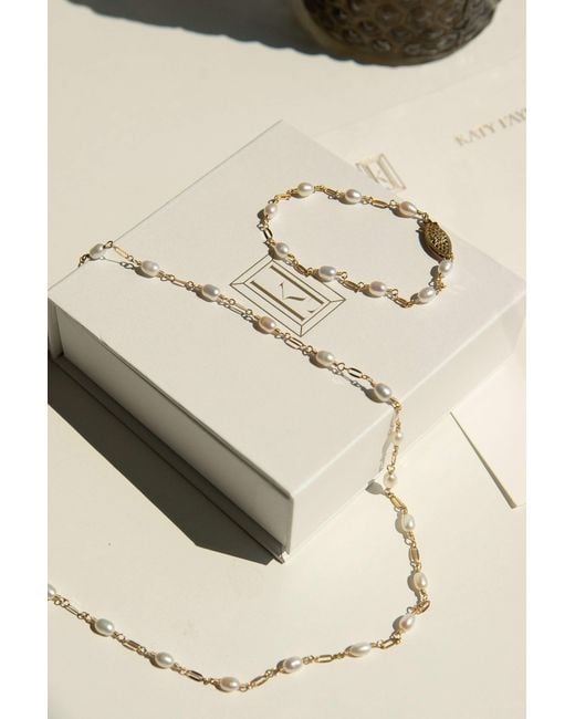 Katy Faye Metallic Michelle Rice Pearl Necklace