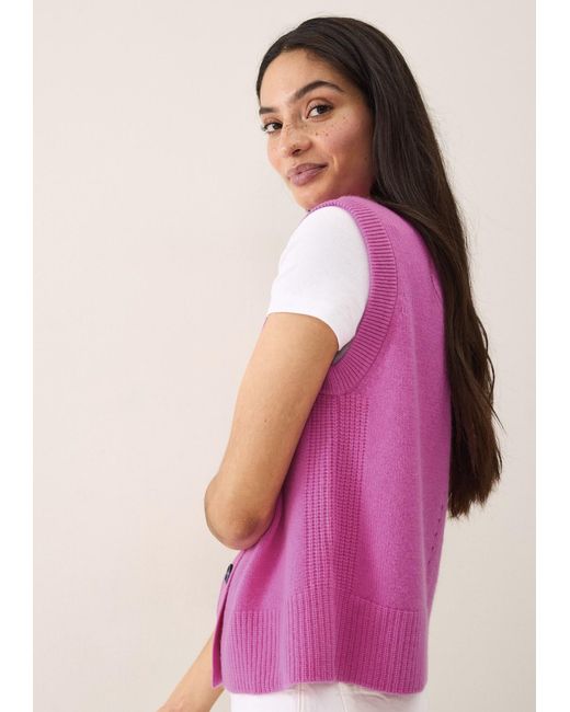 Loop Cashmere Pink Contrast Button Waistcoat