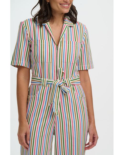 Sugarhill Multicolor Meredith Boilersuit Multi, Colourful Canvas Stripe