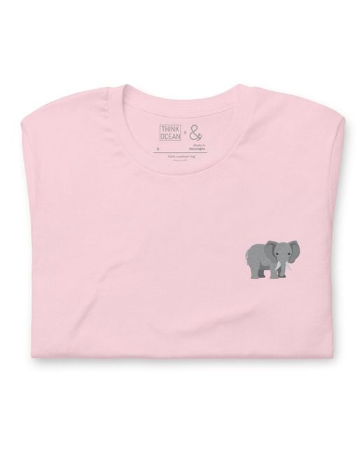 Anchor and Crew Pink Cotton Think Ocean Elephant Aspirations Cotton Embroidered T-Shirt for men