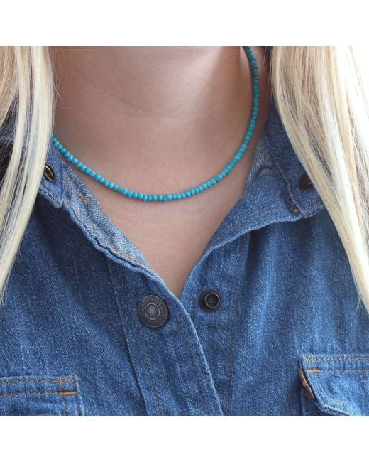 Kris Nations Blue Faceted Gemstone Beaded Necklace