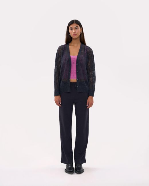 La Granni Blue Aranita V Neck Cardigan