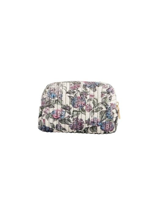Fable England Metallic Neutrals Hydrangea Shopper Tote Bag & Hydrangea Small Quilted Makeup Bag Set