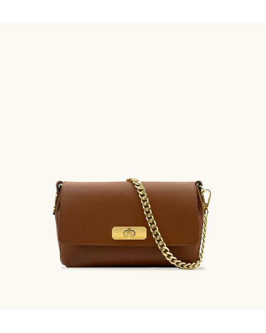 Apatchy London Brown The Maisie Midi Tan Leather Bag