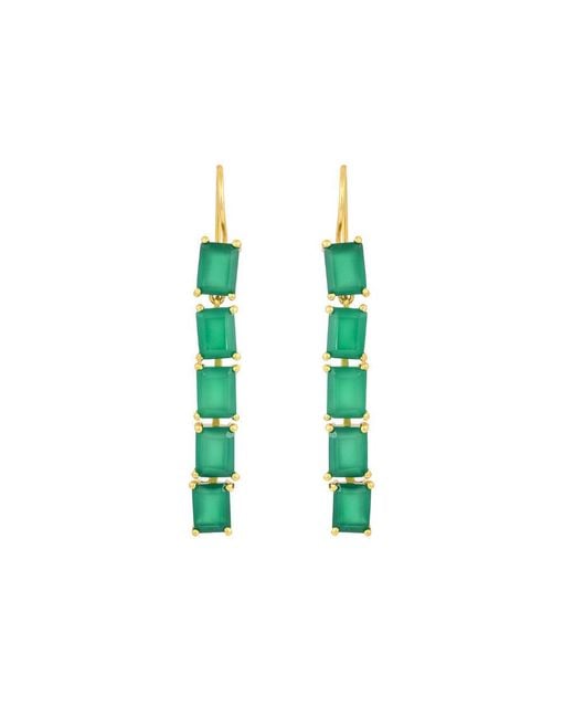 Opium Jewels Green Baguette Cut Droplets