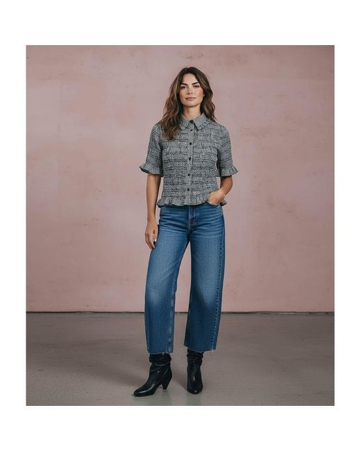 Nooki Design Gray Astrid Gingham Blouse