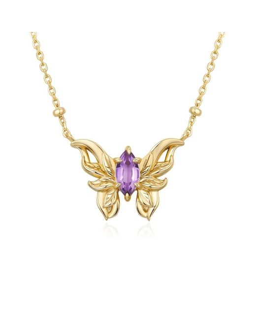 Azura Jewelry New York Metallic Sylphae Fairie Amethyst Necklace Vermeil
