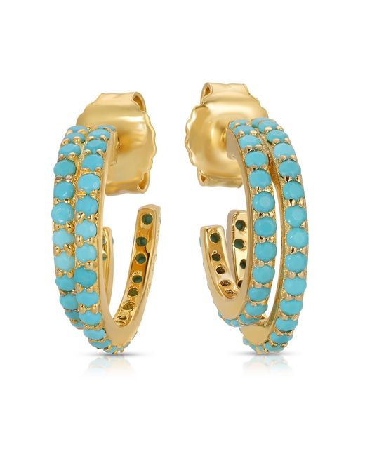 Native Gem Blue Evil Twin Huggie Earring