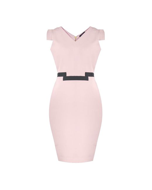 Point of View Label Pink Timeless Colorblock Sheath Dress
