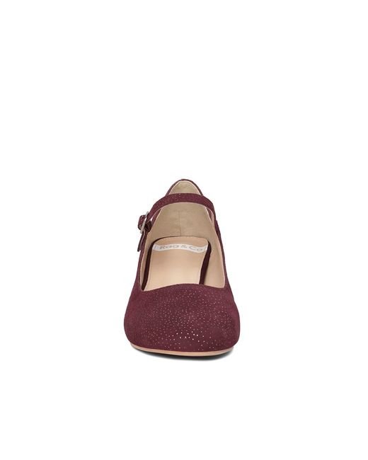 Rag & Co Red Bettola Shimmer Suede Mary Jane Sandals